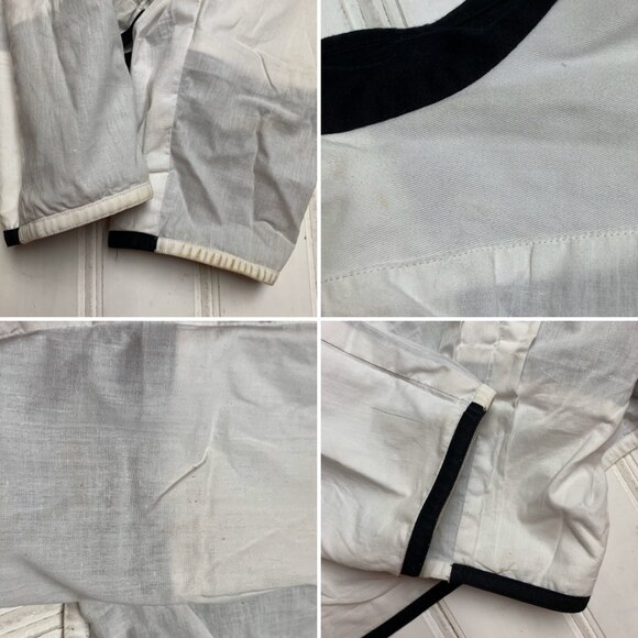 Vintage Drapers & Damons XL Elephant Embroidered Patch Tunic Jacket White Boho - Picture 8 of 10